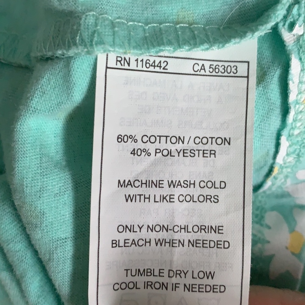 Empyre Mint Green with Daisies Scoop Neck tank S - Picture 7 of 7